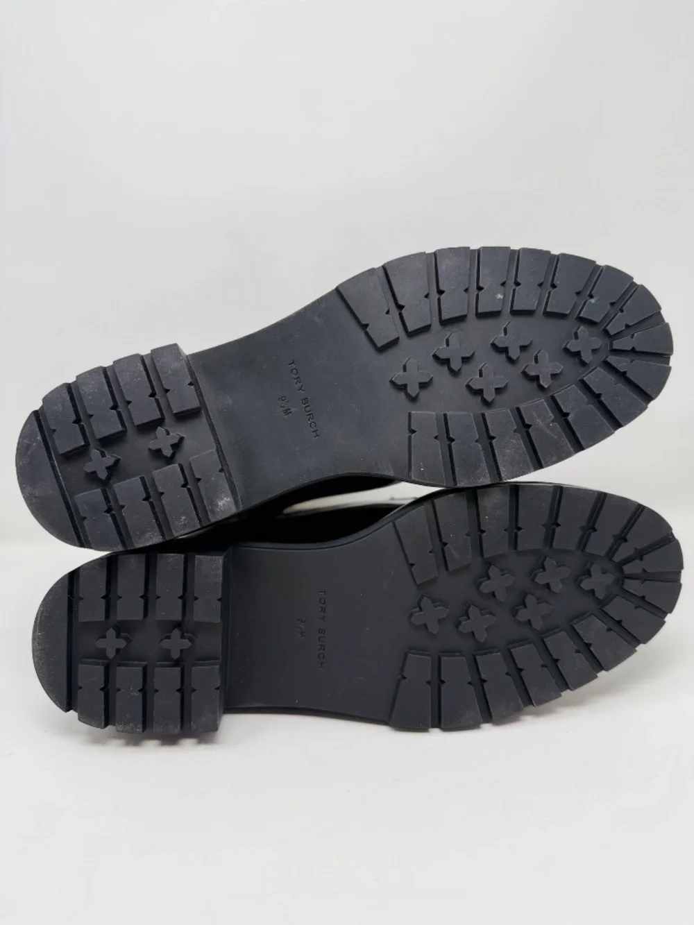 New Tory Burch Miller Lug Sole Shearling Bootie Black Sz 9.5